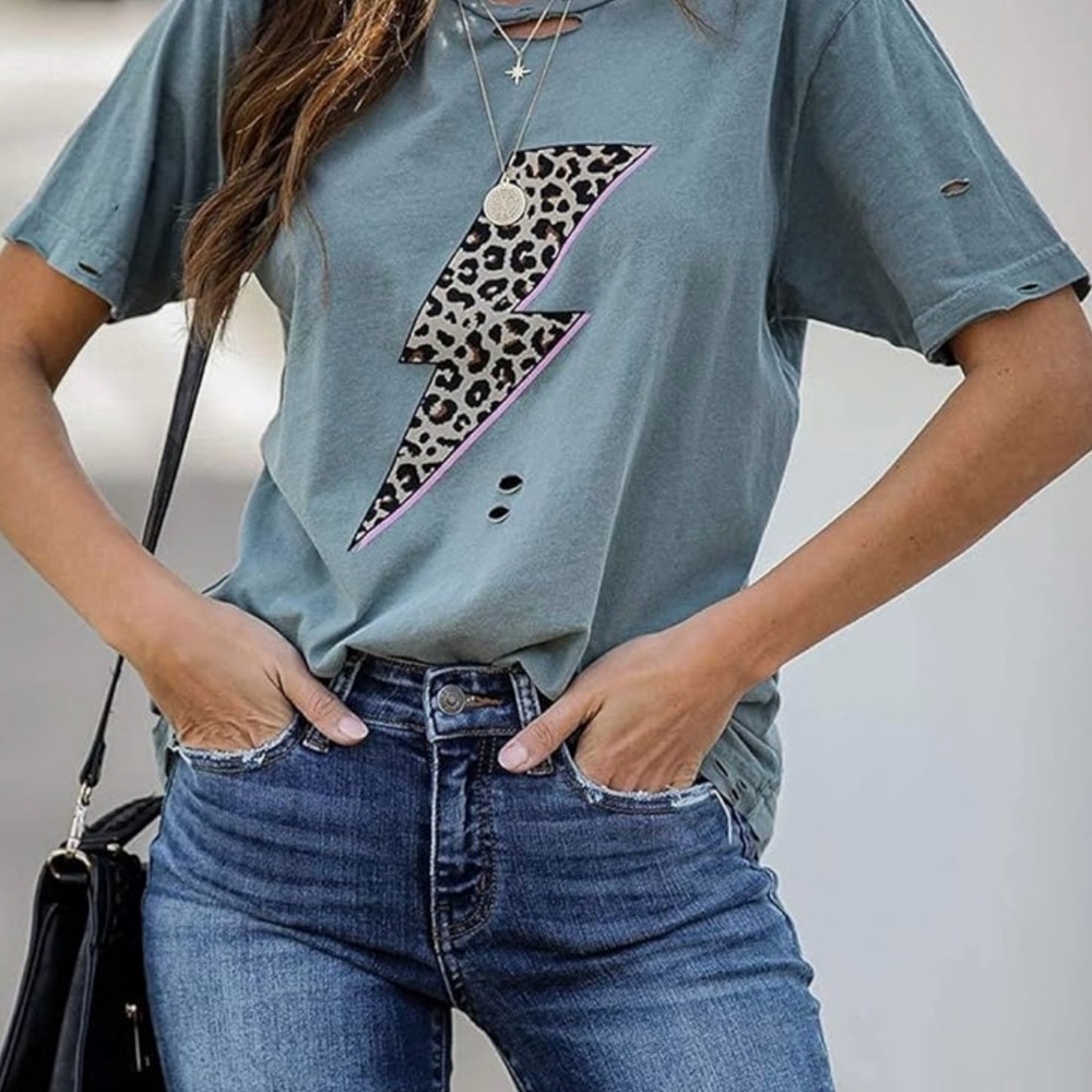 Blue Graphic Relaxed Fit Short Sleeve Tee